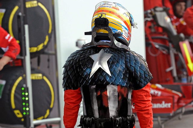 F1, Alonso in USA come... Capitan America