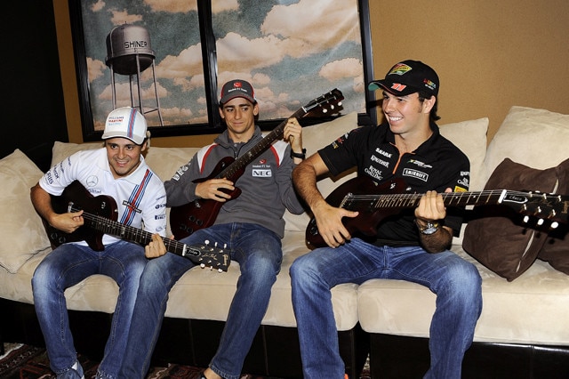 F1 USA, Massa, Perez e Gutierrez chitarristi per una sera
