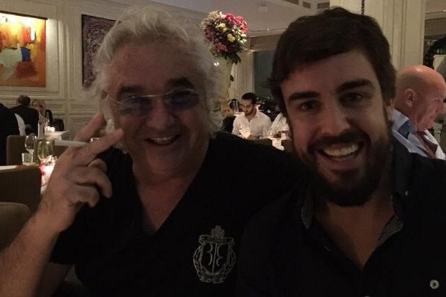Briatore e Alonso salutano Arrivabene