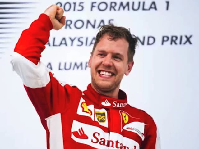 La gioia di Vettel al traguardo di Sepang