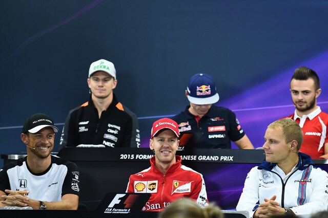 Conferenza piloti: Bottas, Verstappen, Stevens e Hulkenberg