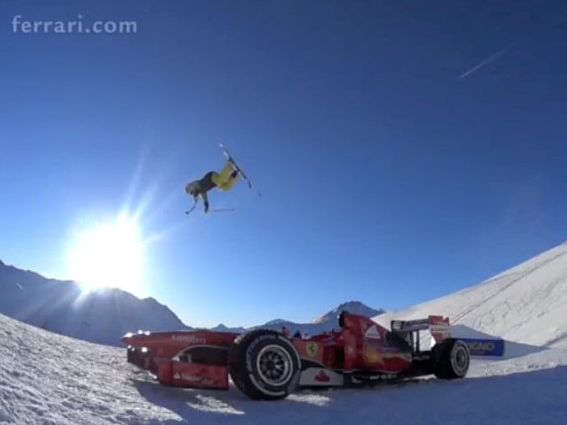 Fisichella sulla neve di Livigno