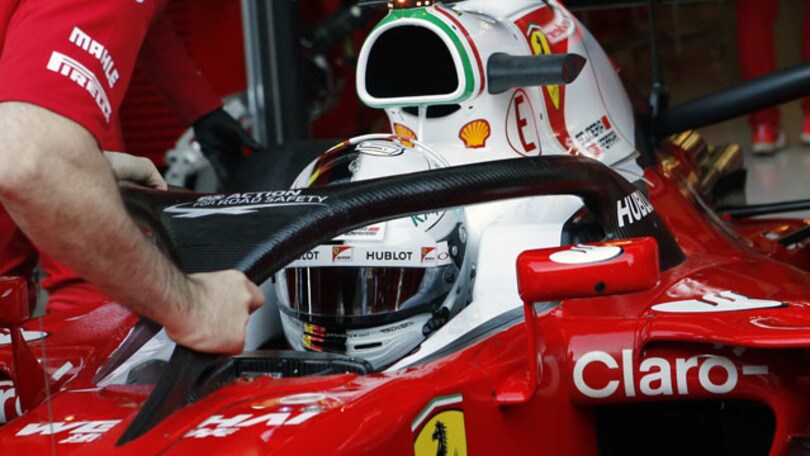 Test Formula 1, Vettel in pista con l'Halo