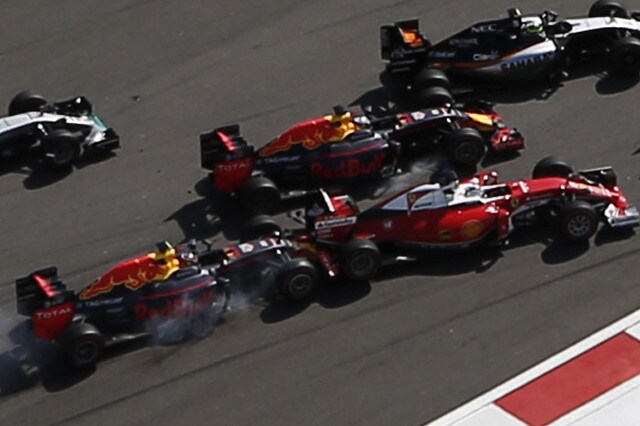 Rabbia Vettel, Kvyat scuse a metà