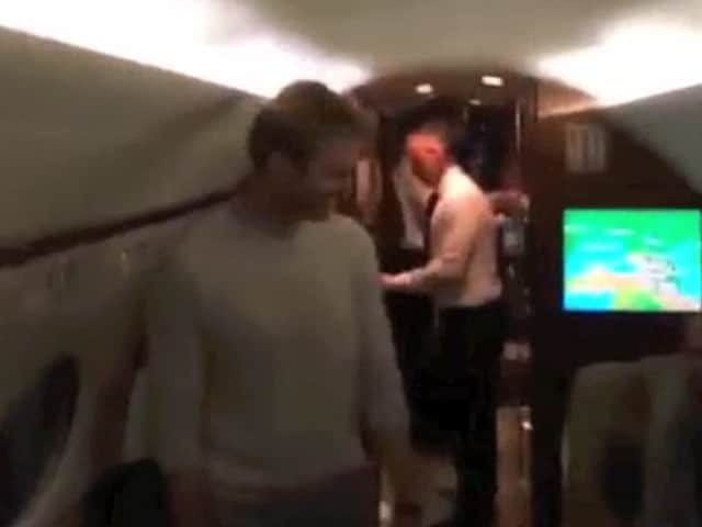 Con Nico Rosberg sull'aereo dei piloti
