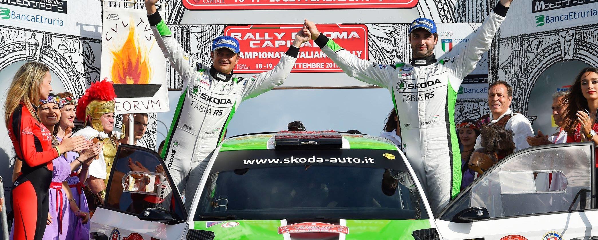 Rally di Roma, vince Scandola, il titolo si decide al Due Valli