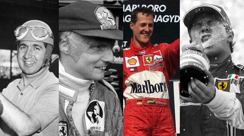 70 anni Ferrari, tutti i campioni in Rosso