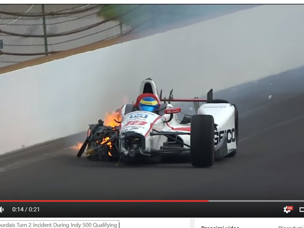 Indy 500, terribile incidente per Bourdais nella prima qualifica, Alonso 7°