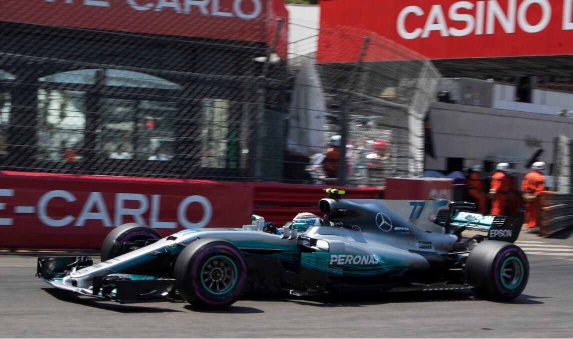Formula 1 Montecarlo, Bottas tiene alto l'onore Mercedes
