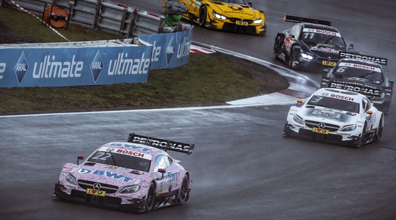 DTM Nurburgring, la pioggia premia Auer in gara 1