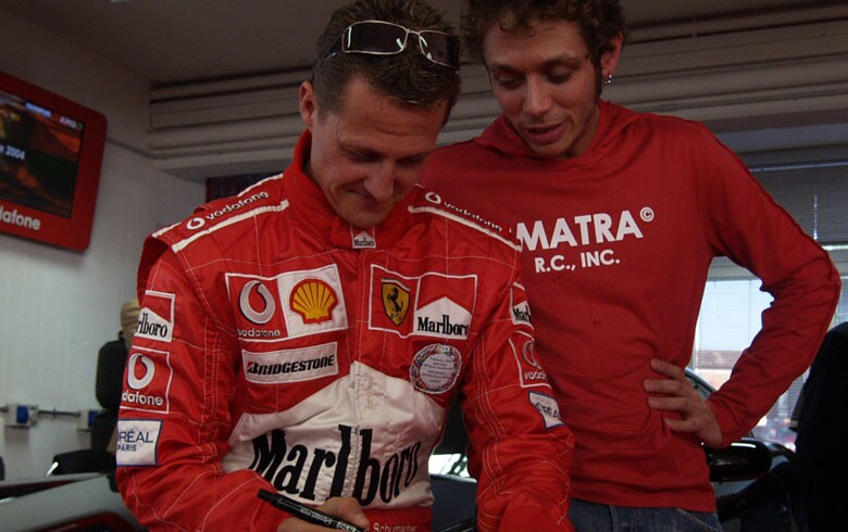 L’ex Ferrari Mazzola: “Schumi impressionato da Valentino Rossi”