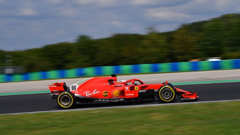 Hungaroring, Giovinazzi alla guida della Ferrari SF71H