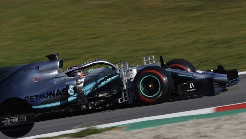 Mercedes W10, le novità introdotte nei test: foto