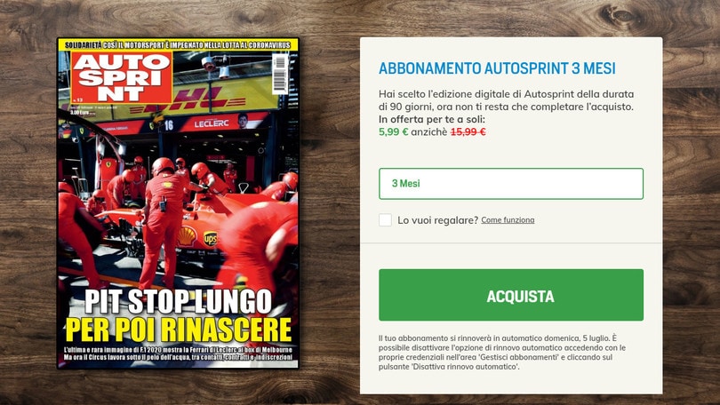 Autosprint Edizione Digitale: 90 giorni a 5,99 fino a giugno 2020