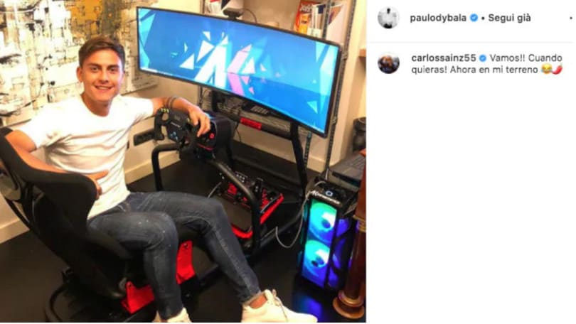 eSports F1, Sainz Jr stuzzica Dybala: Stavolta non vinci sul mio terreno