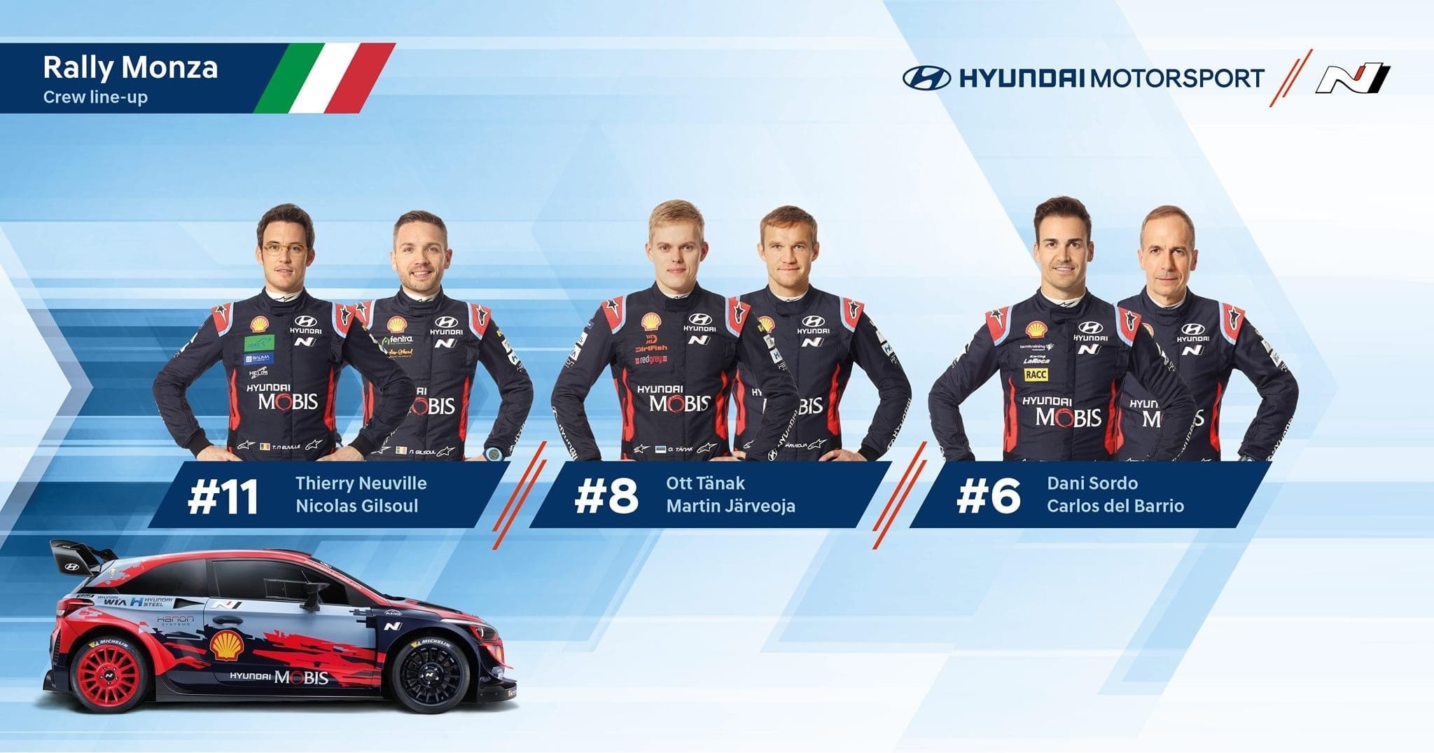Rally Monza, la line up Hyundai: Sordo c'è!