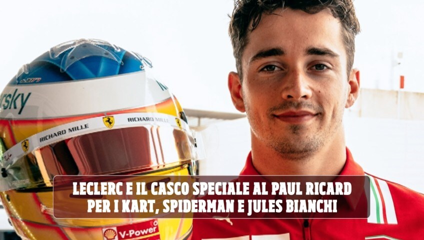 Leclerc, casco speciale al GP di Francia: in ricordo di Bianchi e delle prime gare coi kart