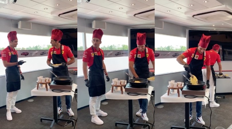 Sainz sfida Leclerc ai fornelli: è più semplice guidare la Ferrari o cucinare la pasta?