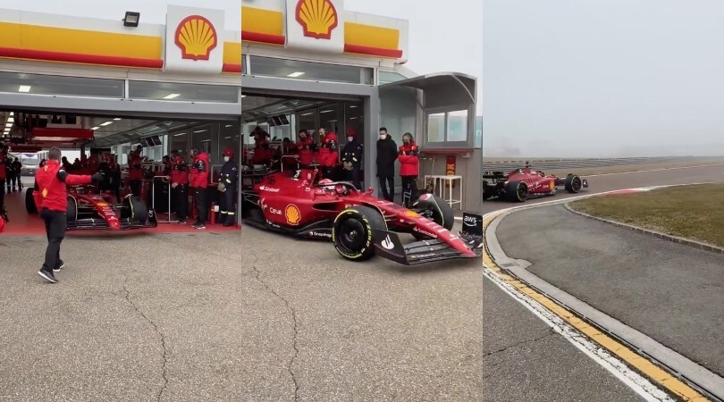 Test nuova Ferrari F1-75: Leclerc è ai primi giri