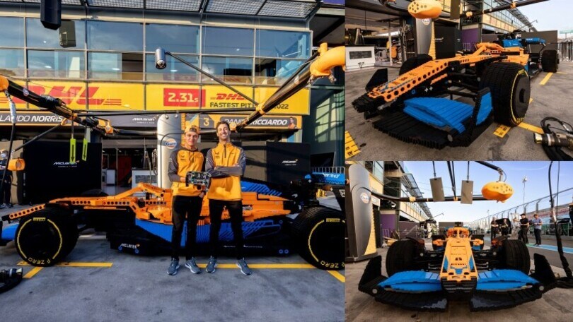 GP Australia, Norris e Ricciardo trovano ai box una McLaren di Lego