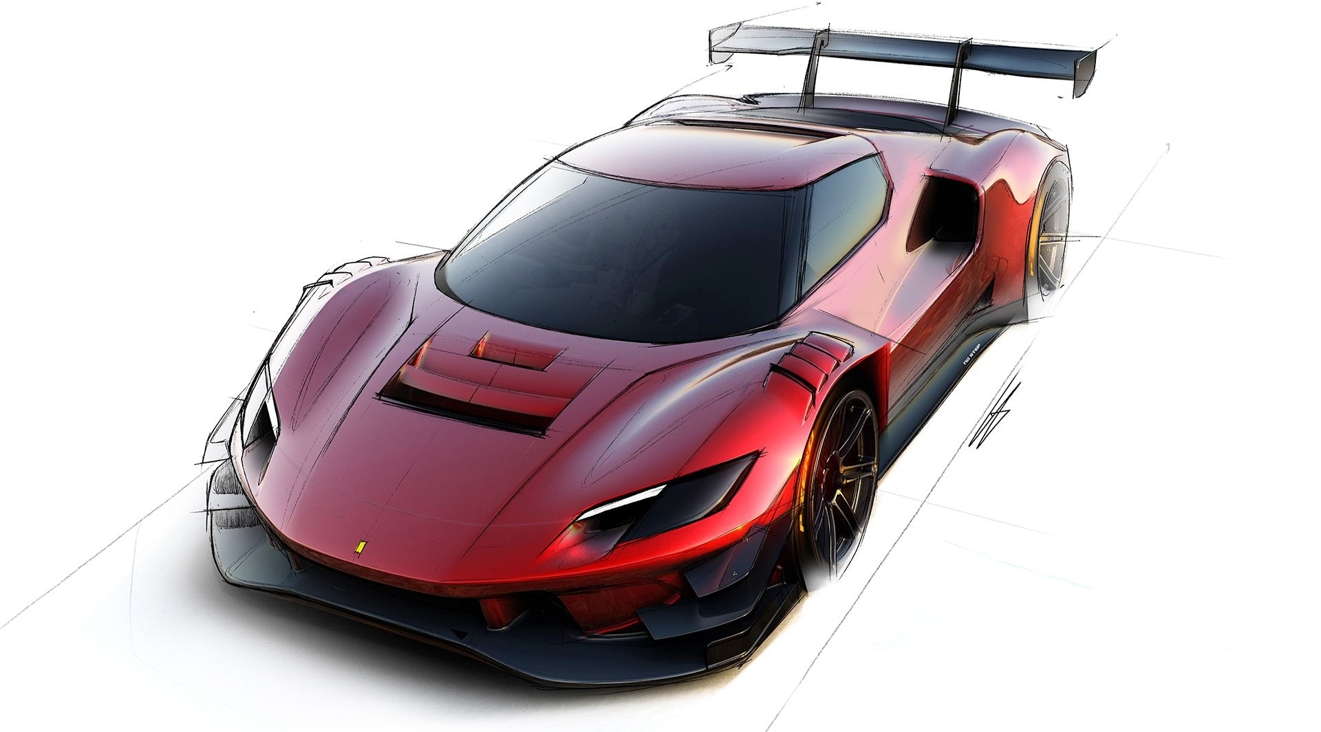 Ferrari 296 GT3, nel nuovo rendering veste di Rosso