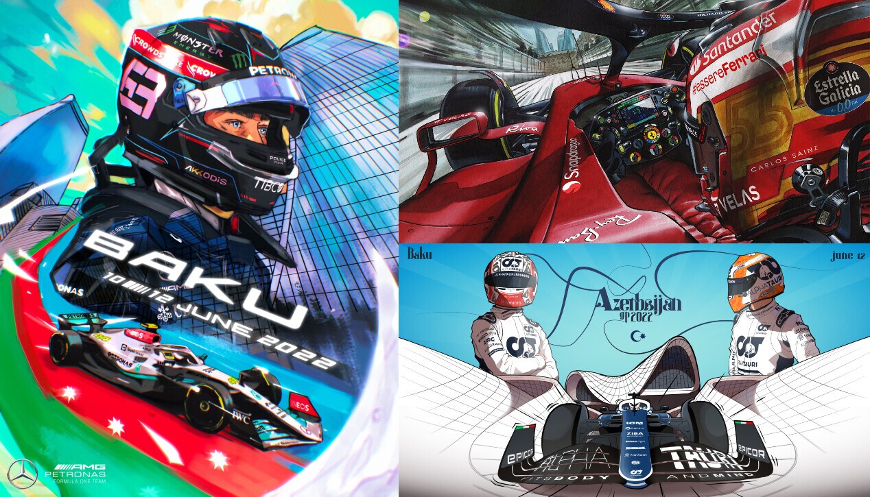GP Azerbaijan, i poster dei team per la gara di Baku