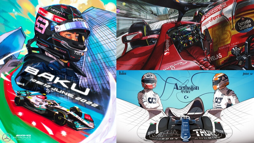 GP Azerbaijan, i poster dei team per la gara di Baku
