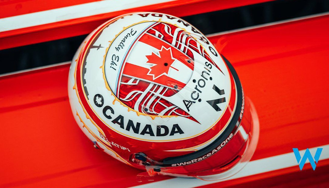 Stroll e Latifi, caschi speciali per i piloti canadesi a Montreal