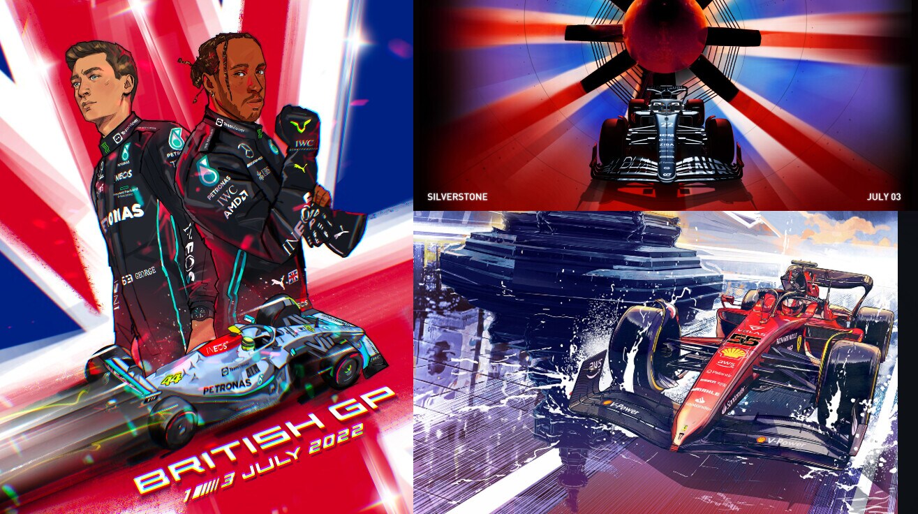 GP Gran Bretagna, i poster dei team per la gara di Silverstone