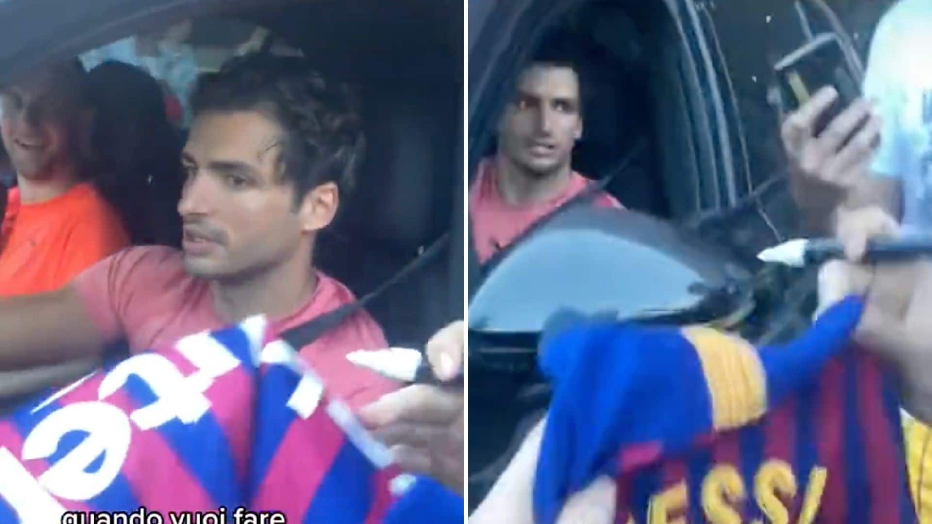Sainz, no all'autografo sulla maglia del Barcellona