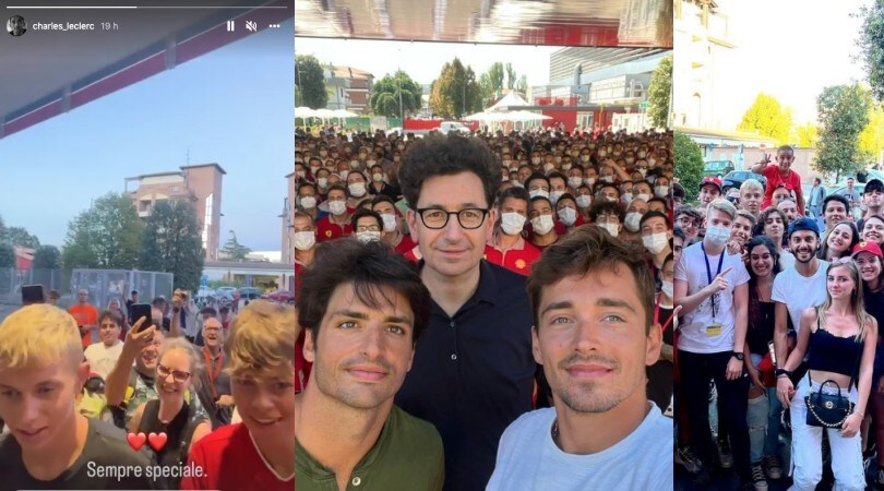 Leclerc e Sainz tornano a Maranello: bagno di folla per i piloti Ferrari