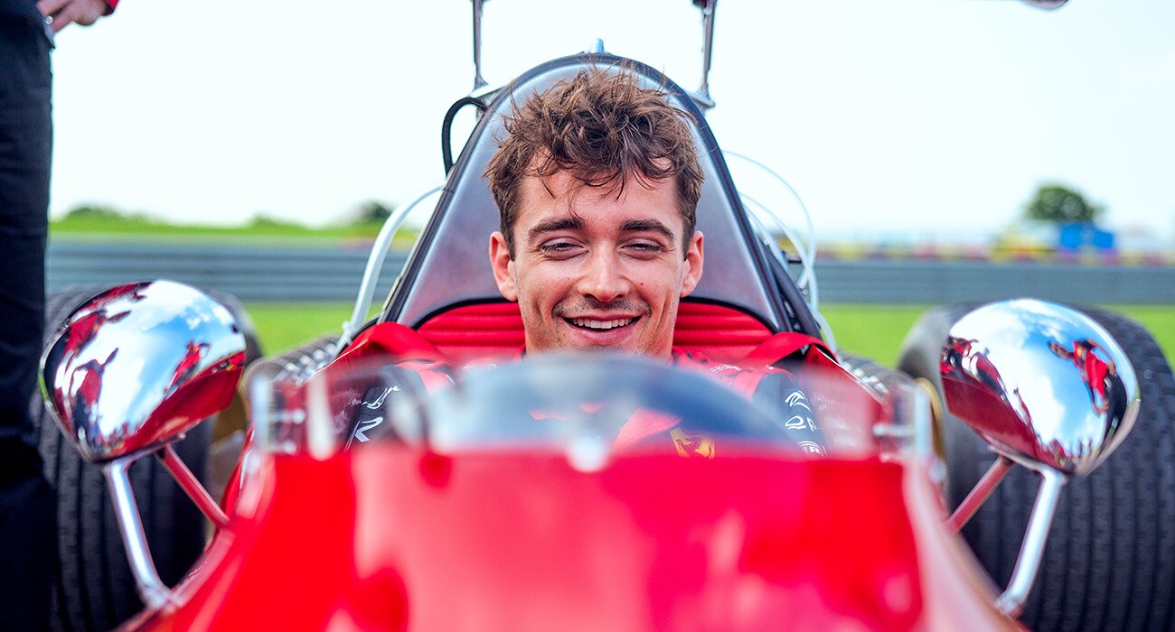 Leclerc sulla storica Ferrari 312 a Fiorano