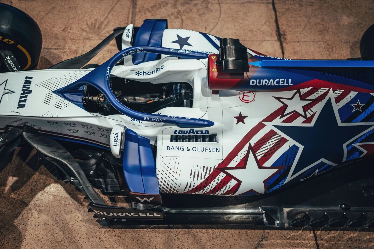 Williams, show car a stelle e strisce per il GP USA