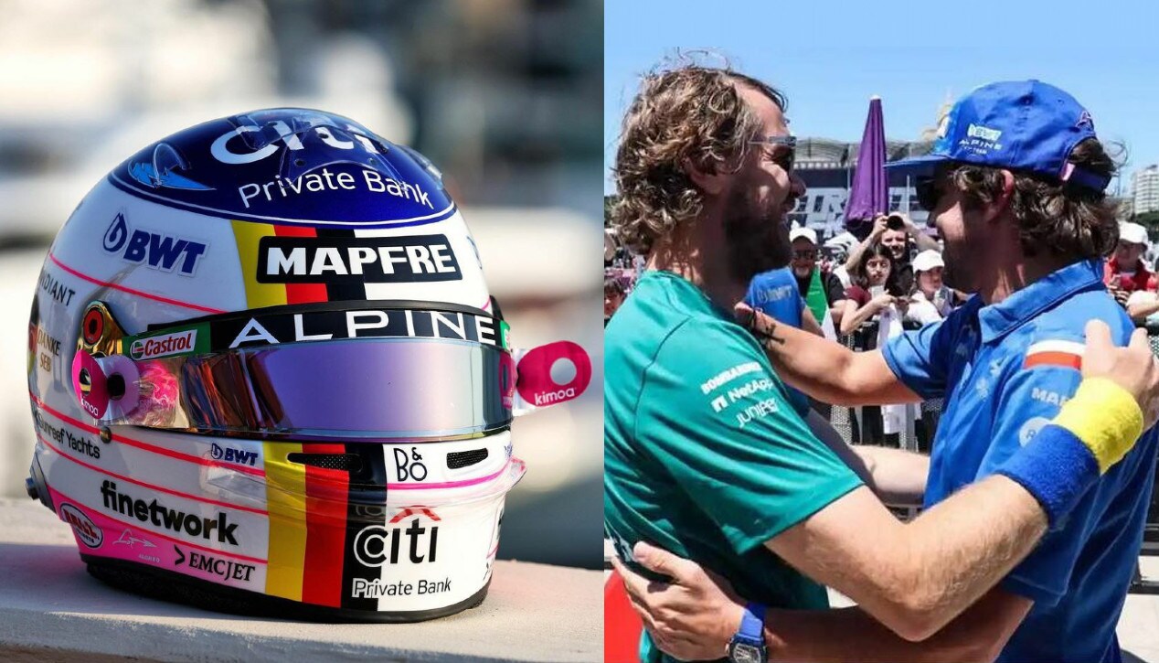 Alonso ad Abu Dhabi con un casco speciale in onore di Vettel