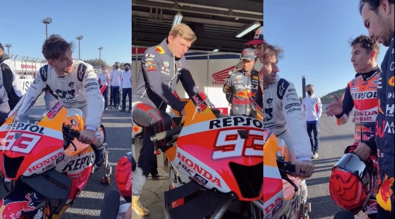 Verstappen, Gasly e Perez a scuola di... MotoGP con Marquez!