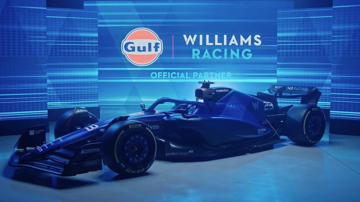 Williams presenta la livrea 2023 della FW45, c'è Gulf tra gli sponsor