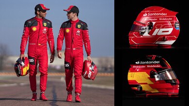 Ferrari, i nuovi caschi 2023 di Leclerc e Sainz