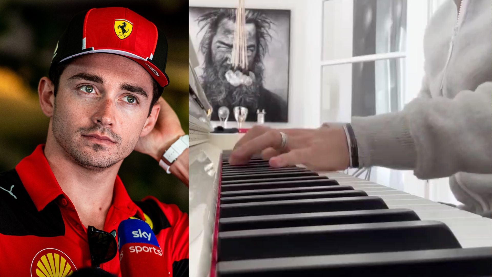 Leclerc, la performance con il pianoforte prima di tornare sulla Ferrari