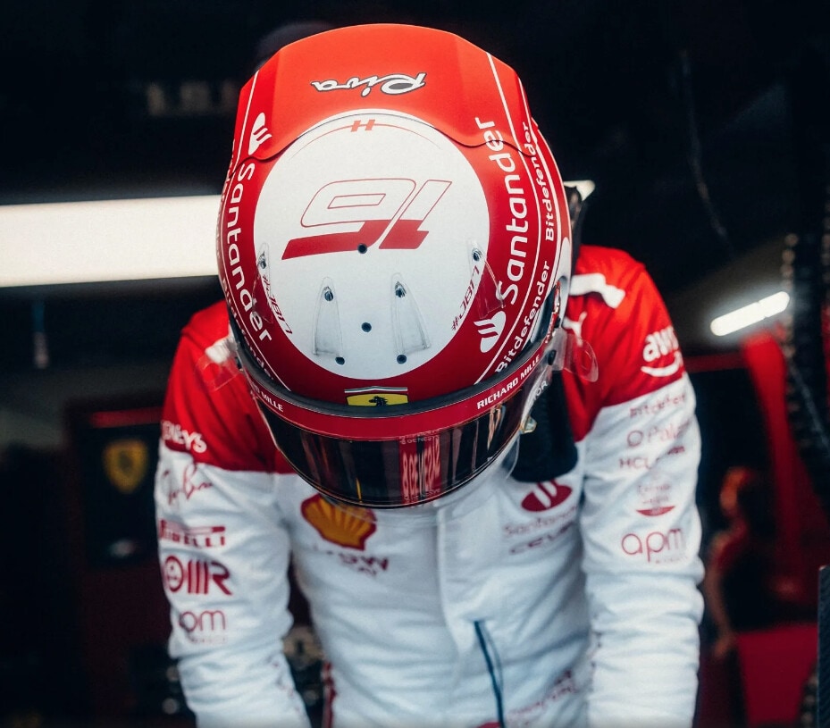 Leclerc, tuta e casco in vendita per aiutare l'Emilia Romagna