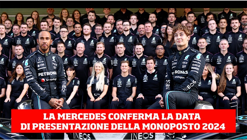 F1, svelata la data di presentazione della nuova Mercedes 2024