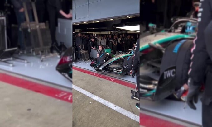 Nuova Mercedes W15, prima uscita in pista a Silverstone