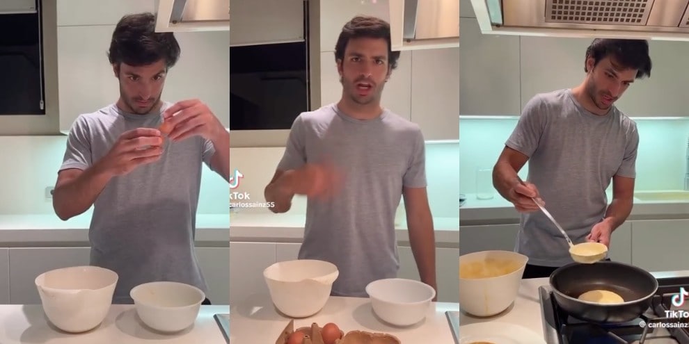 Sainz si dà alla cucina: spiega a tutti la sua ricetta dei pancake