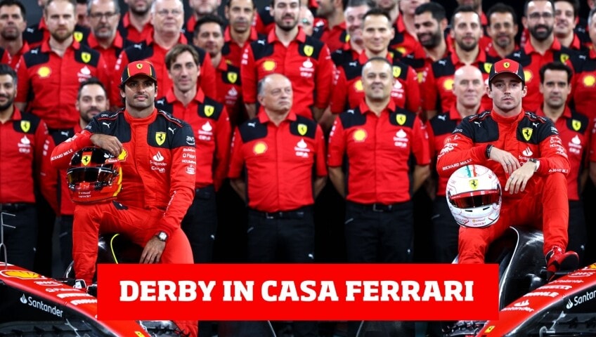 Leclerc-Sainz, aria di derby in Ferrari