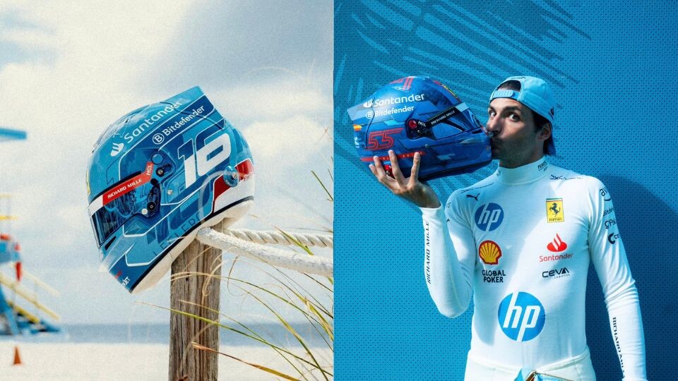 Ferrari, i caschi speciali di Leclerc e Sainz per il GP di Miami