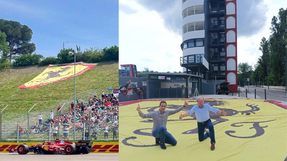Imola, ritrovato il grande scudo Ferrari