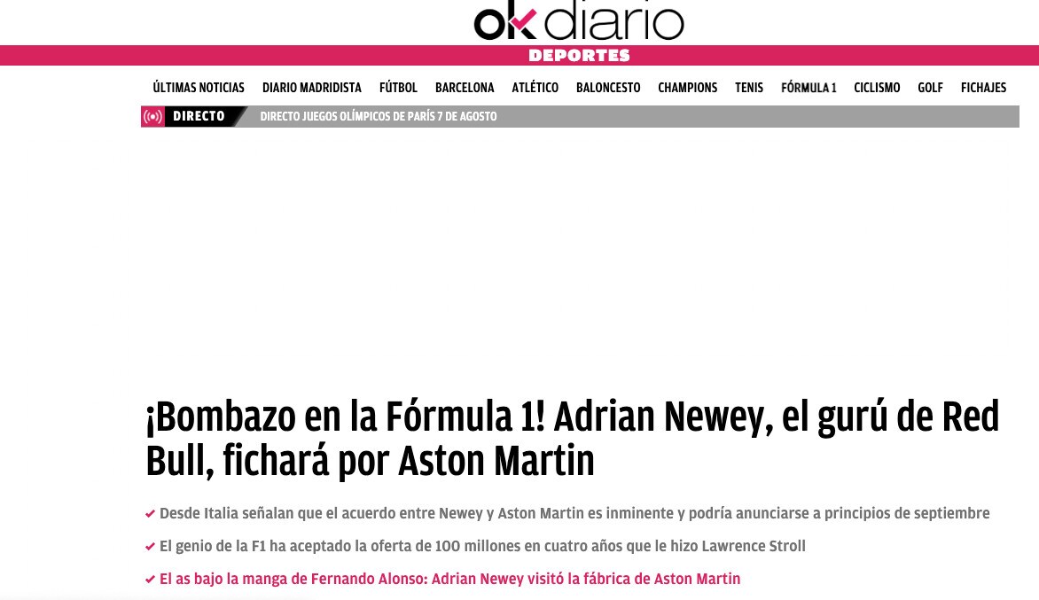 Autosprint fa il giro del mondo: la notizia esclusiva Newey-Aston Martin ripresa da tutti!