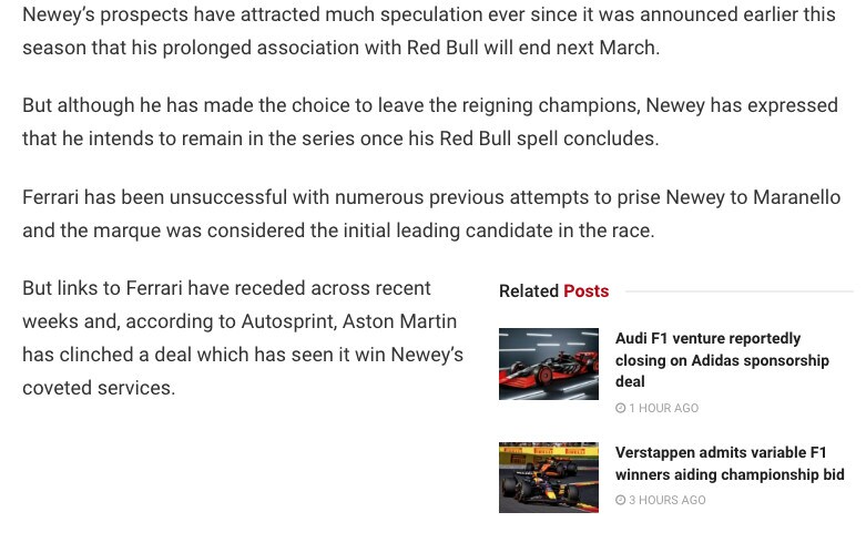 Autosprint fa il giro del mondo: la notizia esclusiva Newey-Aston Martin ripresa da tutti!