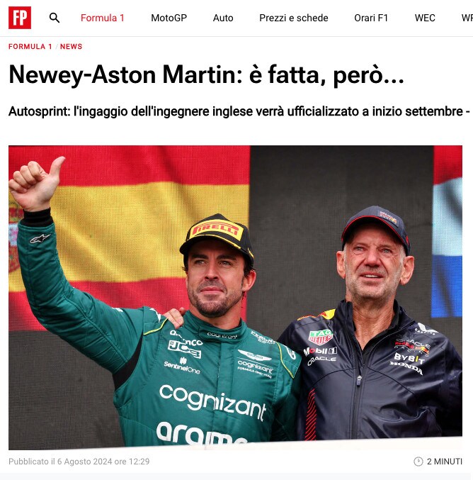 Autosprint fa il giro del mondo: la notizia esclusiva Newey-Aston Martin ripresa da tutti!