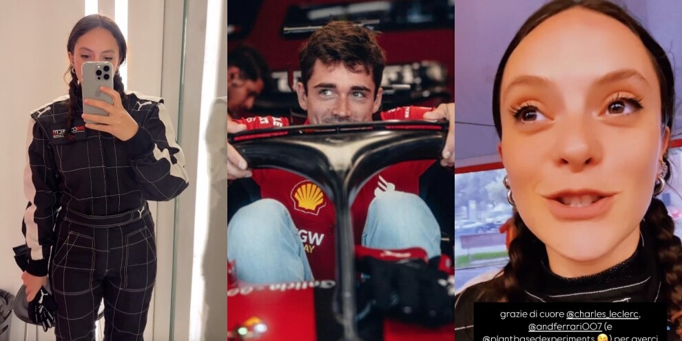 Francesca Michielin sfreccia sulla Ferrari F1: tutto merito di Leclerc!