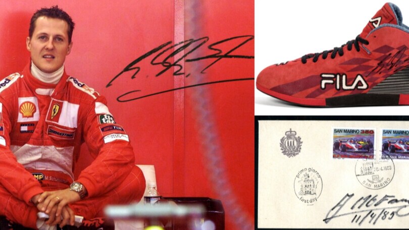 Dalle scarpe di Schumacher all'autografo di Senna: all'asta i cimeli dei più grandi della F1